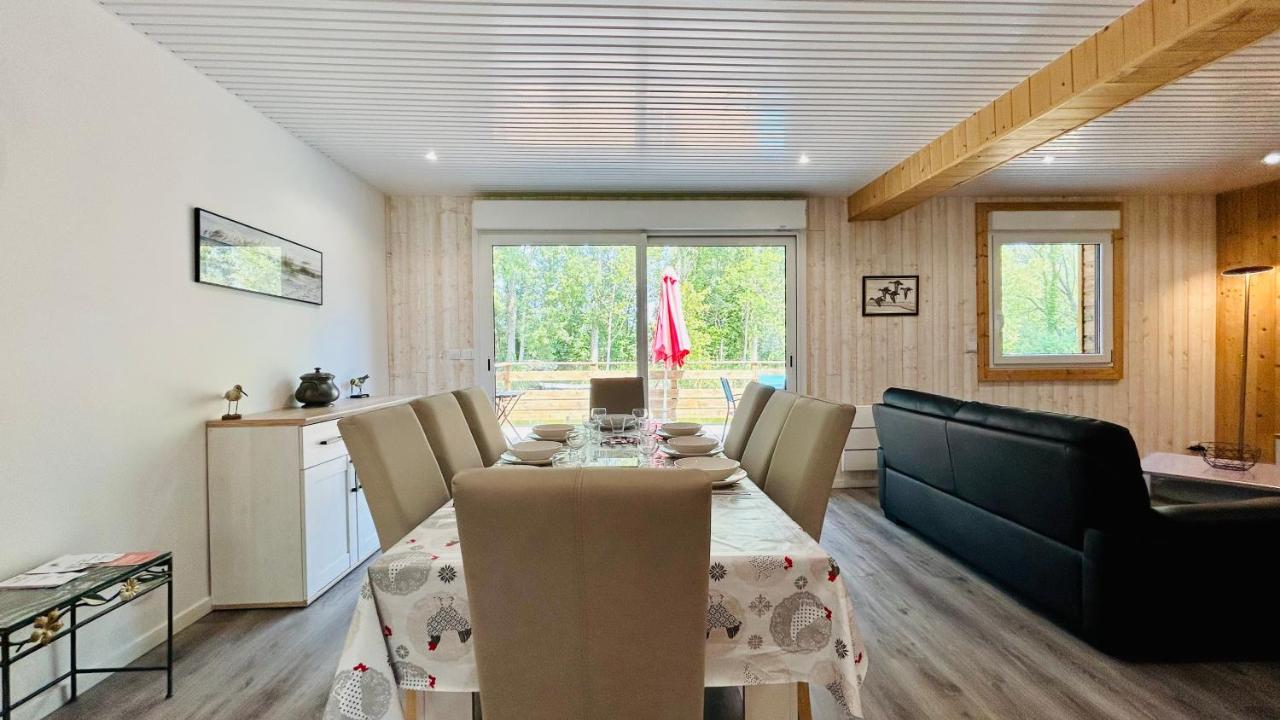 Chalet Avec Terrasse Sur Pilotis Vue Sur L'Etang رو المظهر الخارجي الصورة